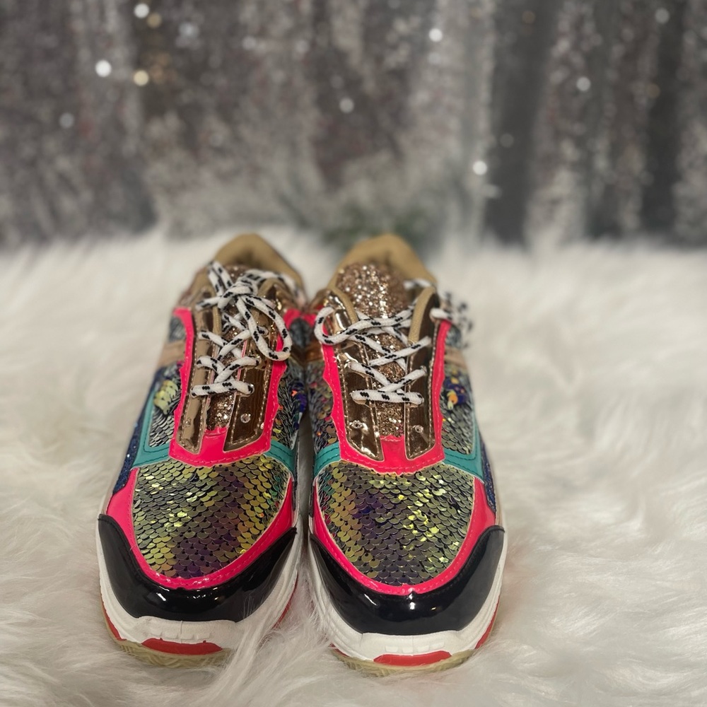 Ko Ti multi color sequin gym shoe 9.5 NEW